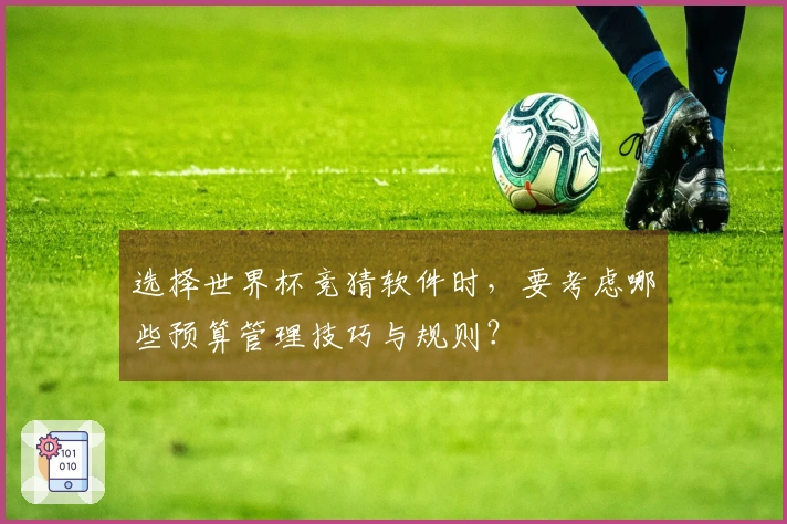 选择世界杯竞猜软件时，要考虑哪些预算管理技巧与规则？